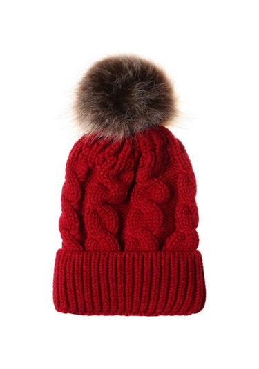 Geeksen Kışlık Şeffaf Akrilik Örgü Şapka - Pamuk Yumuşak, Isı Saklama Özelliği, Büyük Boy, Bordo Rengi Burgendi