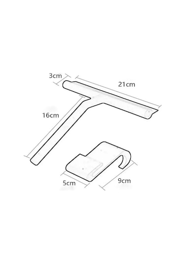 Besthome1 Cam Silikon Sılama Aleti, Duş/banyo/araba Cam Temizliği, Dayanıklı Kaymaz Gri Sılama Bloku + Asma Kanca Gri