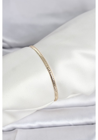 Cm 14k Gold Renk Yassı Zincir Model Kadın Bileklik Diğer