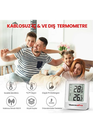 ThermoPro TP200C Wifi İç-Dış Mekan Dijital Sıcaklık Termometre