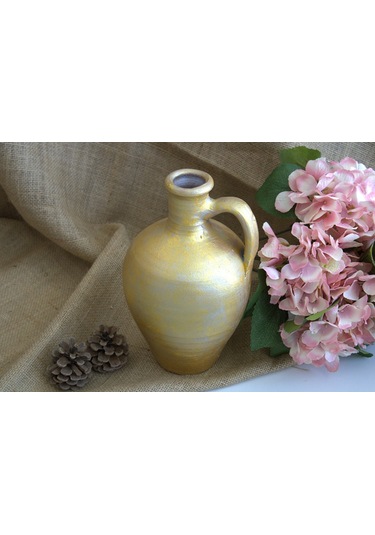 Gold Çömlek Vazo Toprak Vazo Dekoratif Vazo Kuru Çiçeklik Vazo