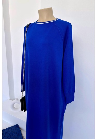 Reglan Merserize Elbise - Saks Mavi Saks