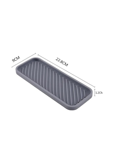Siyah Silikon Yağdanlık Yağlık Standı Altlık Çok Amaçlı Organizer Sabunluk Altlığı 23x10 Cm Diğer