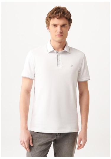 Mavi - Beyaz Polo Tişört 062373-27879 Beyaz