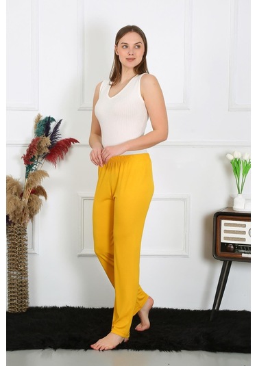Akbeniz Kadın Pamuk Penye Tek Alt Pijama Sarı 27513-sarı Sarı