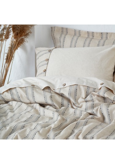 Ecocotton Delfin Antrasit Çift Kişilik %100 Organik Pamuk Nevresim Takımı Antrasit