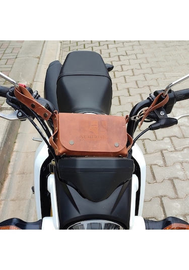 Sumerian Leather Craft Deri Bisiklet Çantası Tarçın