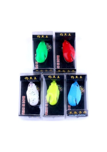 Hengjıa Topwater Yumuşak Kurbağa Yemleri Tekne Çift Kancalı Olta Takımı Kauçuk Kurbağa 0.34oz