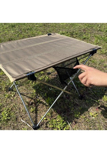 Halın Katlanır Kamp Masa Oxford Kumaş Alüminyum Alaşımlı Dirsek Masası -Etnik Desen Çok Renkli