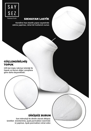 Bambu Kadın Patik Düz Asorti Çorap Dikişsiz Premium Kutulu 6'lı Beyaz - Gri - Siyah Bambu Kadın Patik Düz Asorti Çorap Dikişsiz Premium Kutulu 6'lı Beyaz - Gri - Siyah