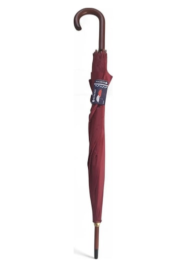 Bordo Baston Şemsiye Orjinal Ahşap Sap Lüx Şemsiye Bordo