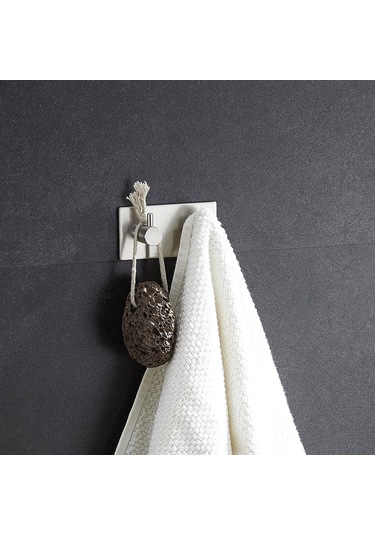 Deltahome Paslanmaz Çelik 2 Adet 2 Topuzlu Askılık Bornoz Askısı. Metalik