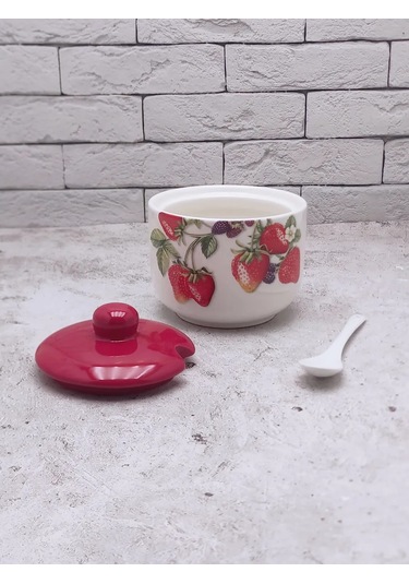 Rosenberg Kapaklı Ve Kaşıklı Şekerlik, 500 Ml 374239855 Kırmızı