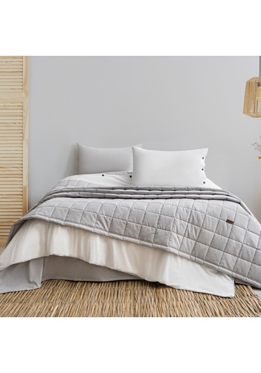 Schafer Home Soft Yatak Örtüsü Nevresim Seti 5 Parça-gri Gri