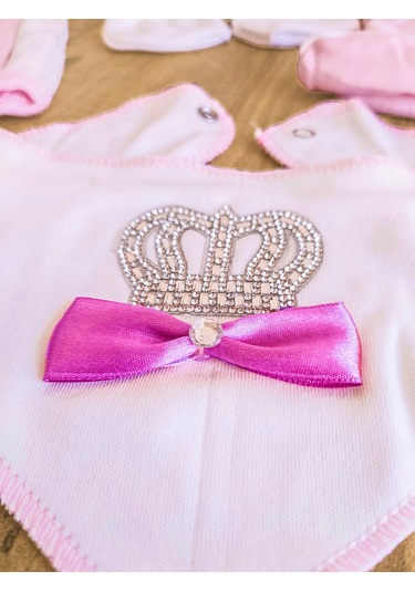 5 Parça Pembe Taşlı Hastane Çıkışı Kız Bebek Giyim Pembe