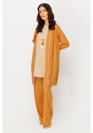 Rahat Kumaş Ceket Pantolon Tunik Koleyeli Takım Tarçın-tarçın Tarçın