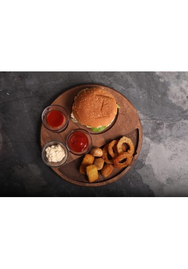 Sammwood Ahşap Hamburger Sunum Tabağı