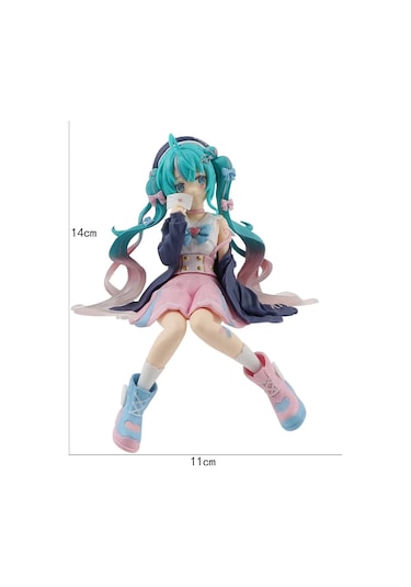 Conventions1 Yeni Hatsune Miku Anime Figürü Pembe Sakura Oturma