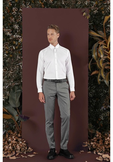 P 1134 Slim Fit Gri Spor Pantolon Gri