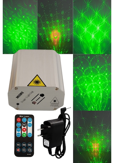 Mini Lazer Sahne Işığı Müziğe Sese Duyarlı Uzaktan Kumandalı Rgb Disko Lazer Projektör Led Işık