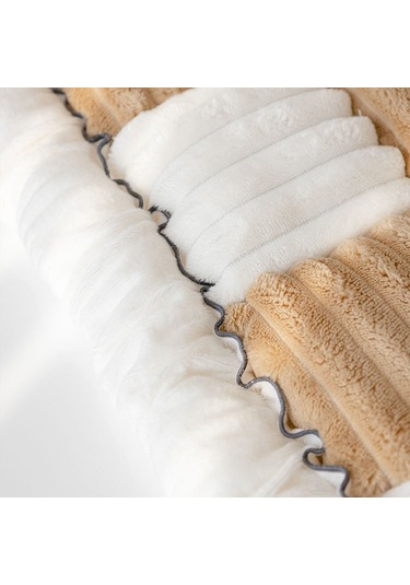 Springsun Kışlık Kaliteli Yumuşak Kürklü Sandalye Yastığı - Ofis, Üniversite Dormitoru İçin Kalın, Kaymazsız, Bantlı 45x45cm, Hafif Kahve Diğer