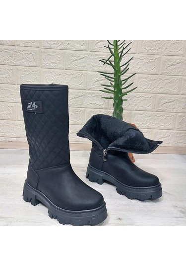 M.p One 3145 Siyah İçi Kürklü Fermuarlı 29cm Kız Çocuk Çizme 001