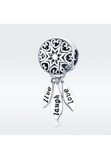 S925 Ayar Gümüş İçi Boş Kalp Şeklinde Desen Gevşek Boncuk Dıy Bilezik Mektup Boncuk Çok Renkli