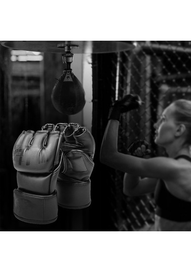Artfulabode Ztm-001 Yarım Ufc Tasarım Skycıty Siyah Seri Satan Popüler Parmak Mma L En En Eldivenleri Çok Boks - Pl Siyah