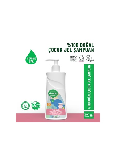 %100 Doğal Bebek Çocuk Jel Şampuanı Yenidoğan Saç Vücut Konak Önleyici 325 Ml
