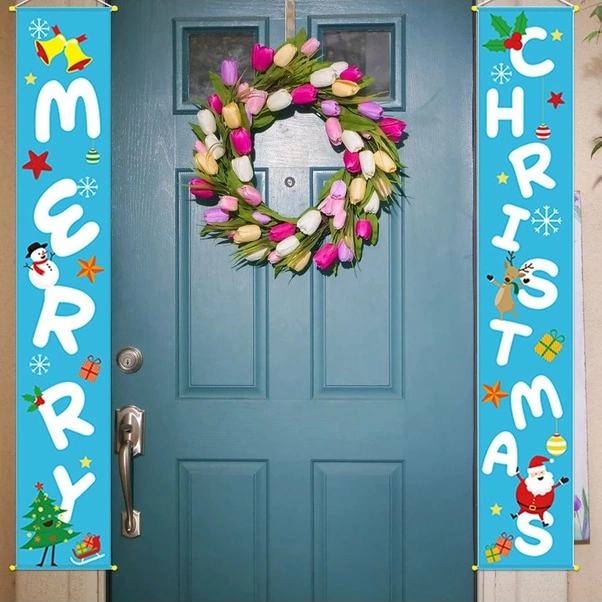 Fortunelane Noel Dekoru: 150cm Mavi Yaşlı Kardan Adam Perde Süsü, Dayanıklı Ve Çevik Mavi Mavi