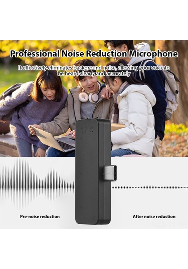 Teltree Profesyonel 3 Dizili Mikrofon, Type-c Kablosuz, 360 Ses Algılama, Gürültü Önleme, Siyah M10