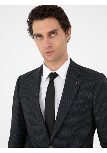 Cacharel Koyu Haki Slim Fit Yün Karışımlı Takım Elbise Yesıl