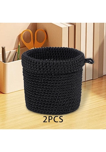 Dolıty 2x Saklama Sepetleri Oturma Odası Şifonyer Tuvalet Siyah Siyah