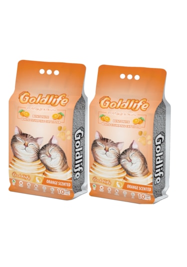 Goldlife Premium Portakal Kokulu Kedi Kumu 10 Lt 2 Adet