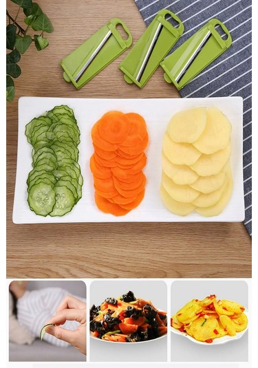 Rende Dilimleyici Hazneli 8 Bıçaklı Sebze Patates Rendeleme Mandolin Doğrayıcı Lüx Dicer Rende Seti
