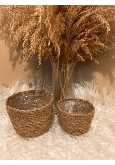 2li Hasır Silindir Saksılık En Küçük Boylar