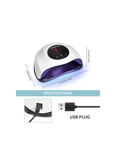 Willowhaven Profesyonel Auroramuse Led Tırnak Lambası Beyaz Akıllı Sensörlü Otomatik Kapanma Hızlı Jel Oje Kurutucu Usb Dijital Zamanlayıcı Salon Ve Ev Kullanımı