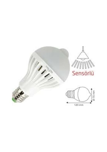 Led Ampul 7 W Beyaz Sensörlü Helios