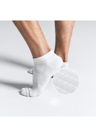 Skycity Antibakteriyel Spor Çorapları - Yüksek Kaliteli Pamuklu, Akıllı Ağ Desenli, Teri Emici, Ayak Bileği Koruyucu, Siyah M Beden Siyah