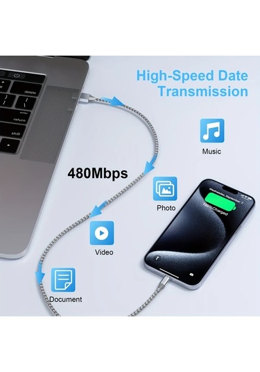 Willowhaven 5 Adet Karışık Usb Type C Kablosu 6 6ft Hızlı Şarj 3a