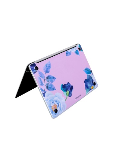 Macbook Air M2-m3 Kılıf 13.6inç Flower03 Yapıştırma Sticker Kaplama Koruyucu A2681 A3113 İle Uyumlu Açık Lila