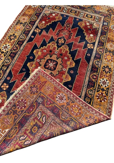 El Dokuma Antika 140 Yaşında Zile Halısı 130x230 Kök Boya Başyapıt Halı Kiremit