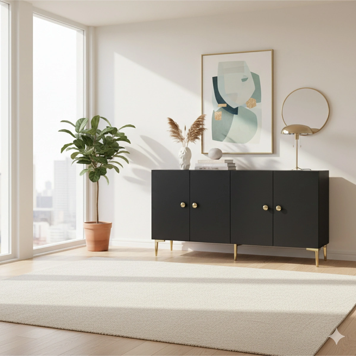 Ka1517ag Sımple150 Konsol, Kahve Köşesi, Tv Sehpası Antrasit-gold 150cm Antrasit