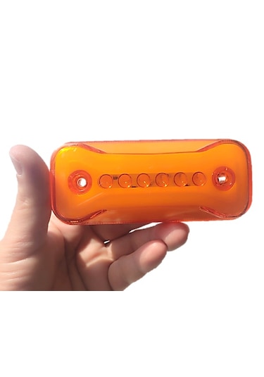 10 Adet Neon Ledli Mercekli Yan Dorse Lambası 12-24 Volt Turuncu