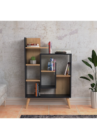 Lagomood New Sally Kitaplık Antrasit Meşe