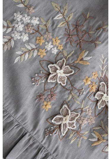 Ecocotton Zaira Gri %100 Organik Pamuk Çift Kişilik Nevresim Takımı Gri