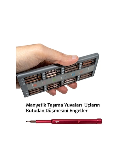 Rox 0157 Manyetik Elektronikçi Hassas Tornavida Seti 49 Parça