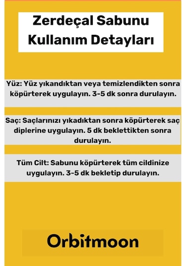Özel Üretim Doğal El Yüz Saç Vücut Güzel Koku Leke Karşıtı Orijinal Zerdeçal Ekstraktı Sabunu 5 Adet
