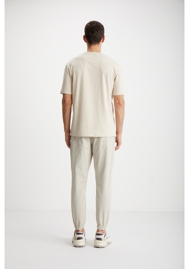 Cultıvated Erkek 3'lü Kalın Dokulu Regular %100 Organik Pamuk Laci/bej/byz T-shirt