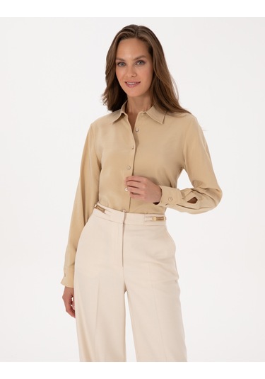 Pierre Cardin Kadın Bej Gömlek Desenli 50318195-vr011 Bej